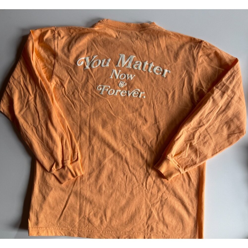 YOU MATTER by Demetrius Harmon Peach Orange LS T-Shirt - Large